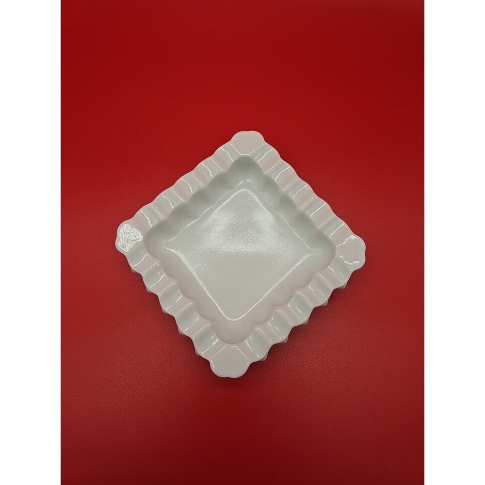 Vintage Fenton Hobnail Milk White Trinket Dish Ashtray Square 5”